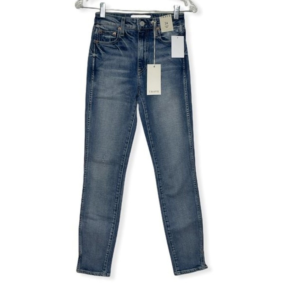 Trave Jeans Womens 0 24" Blue Lawson Slim Low Rider Wash High Rise Skinny Casual